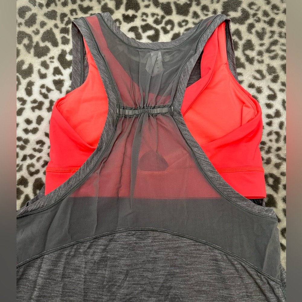 Lululemon Work The Circuit Tank in Heather Slate Gray Electric Coral Size 8 - Picture 12 of 17